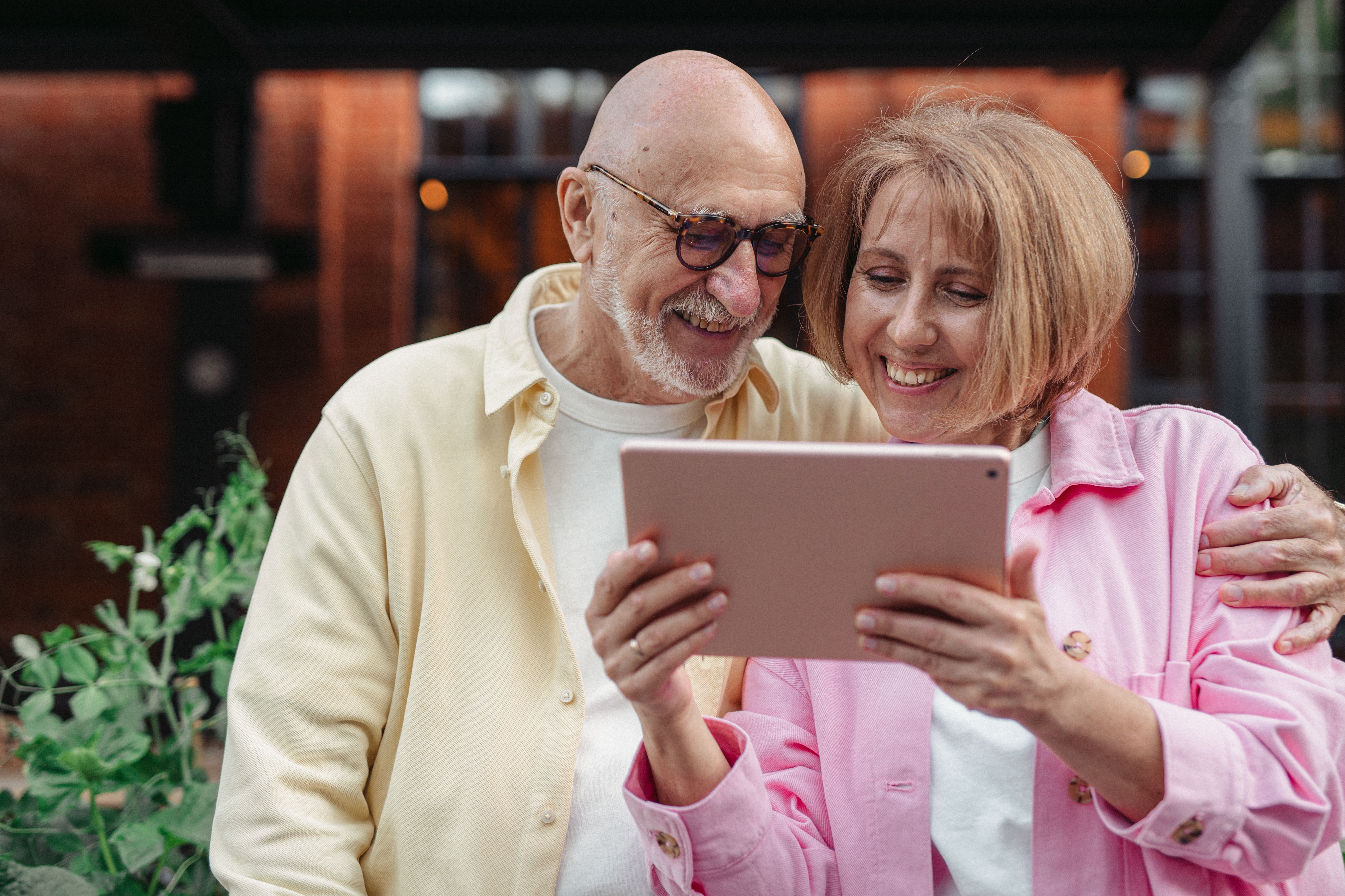 Elderly smiling